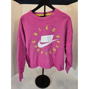 Nike Sportswear NSW Crewneck Sweatshirt Pink Neon‎ Yellow Womens Small